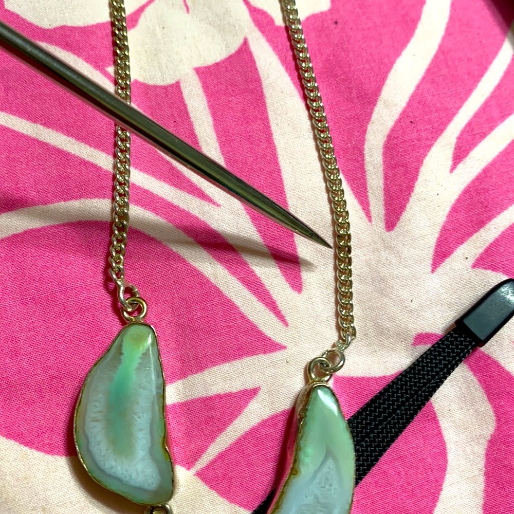 🖤RARE COLOR💕agate silver necklace - Picture 15 of 15